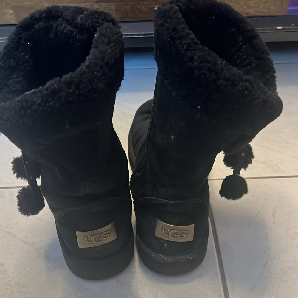 Used UGG Black Suede boots Women size 9